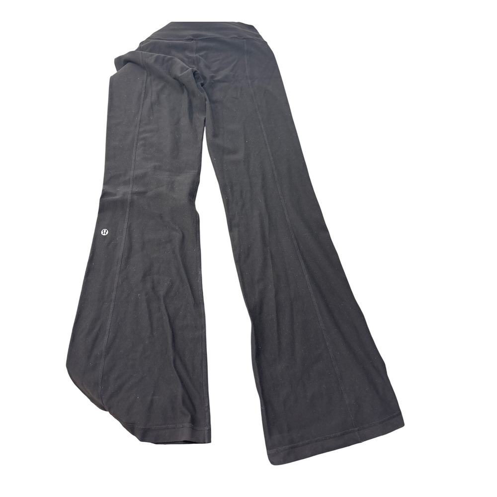 Lululemon Groove Flare Pants Black Pink Waistband Size 8 High Rise Yoga Wide Leg